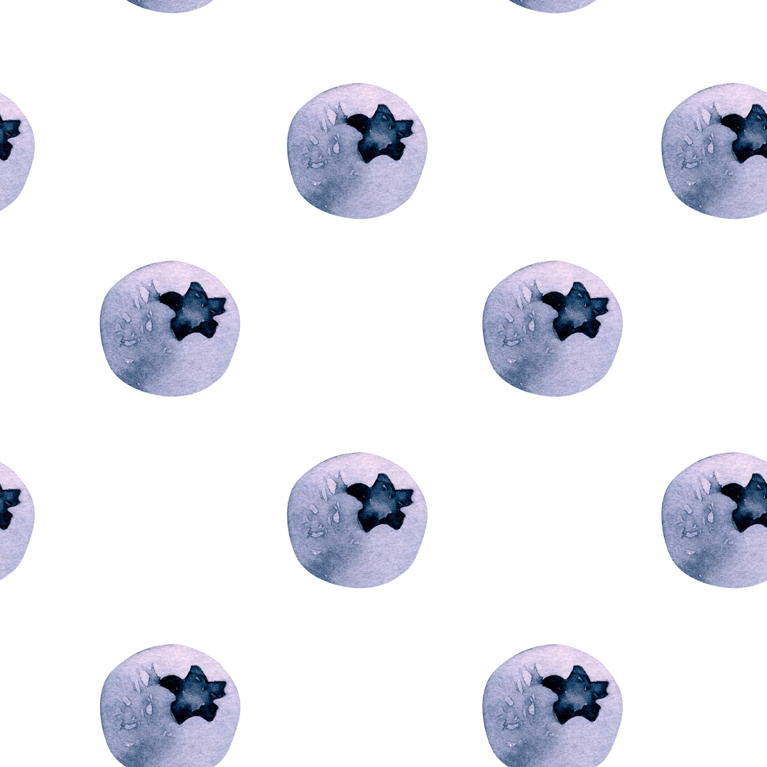 Watercolor blueberry seamless pattern. Bilberry background